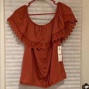 Off the Shoulder Orange Top